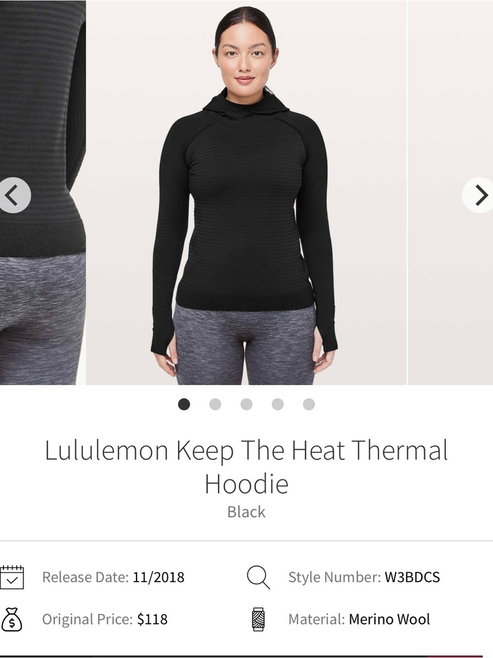 lululemon athletica women’s Black Hooded Zip Sweater